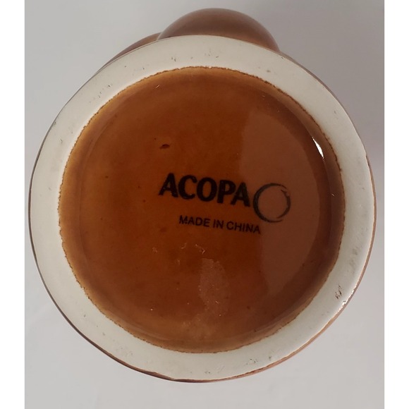 ACOPA Tiki Barware Mug Face 3D Relief Polynesian Style Drink Holder Brown Glaze - Picture 7 of 7